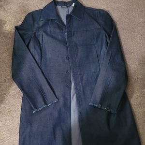 Express NWOT Y2K  Dark Denim Trench Coat